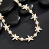 Fashionable Starfish Necklace With Delicate Pearls Beaded Neckchain Suitable For Beach Parties Or City Outings