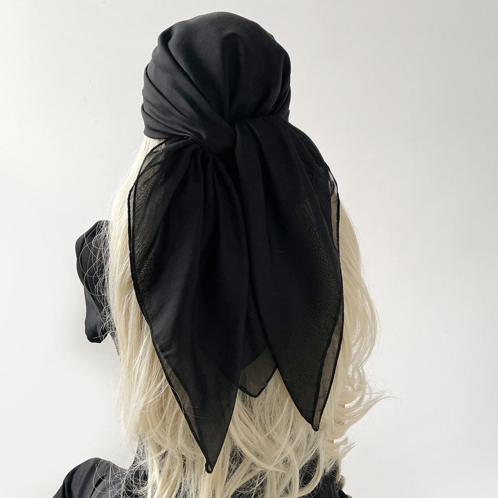 Большой квадратный шарф из пряжи сплошного цвета, весенний шелковый шарф, женский шарф