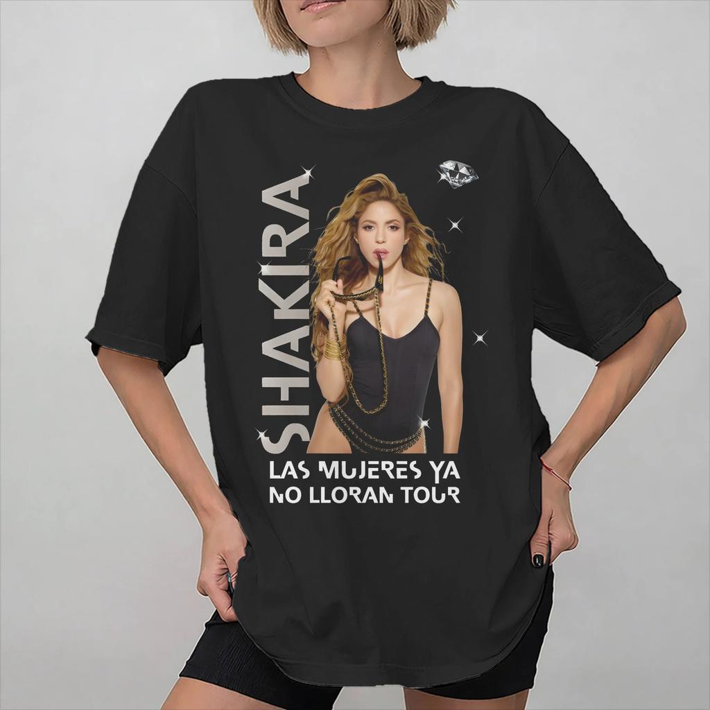 Shakira Las Mujeres Ya No Lloran World Tour Accessories Unisex Women T Shirts Cotton Tee Graphic Printed Tops Tshirt
