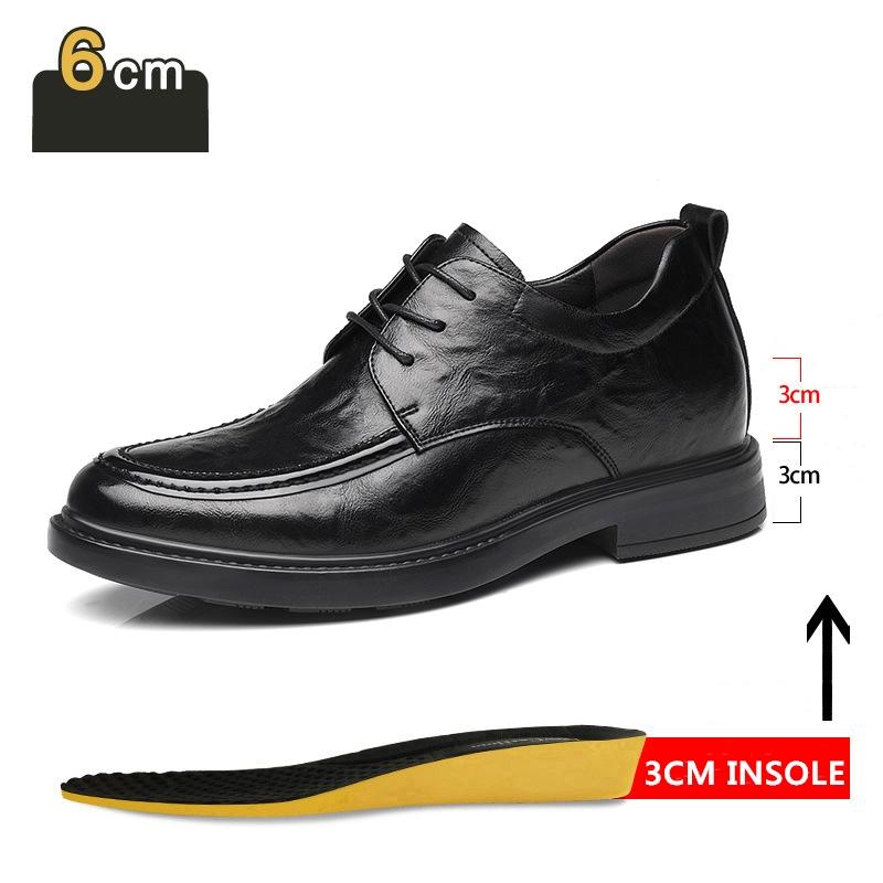Мужские туфли для вечеринок, увеличивающие рост на 8 см, из натуральной кожи, дышащие, невидимые, увеличивающие рост, деловые, повседневные, на мягкой подошве, мужские туфли дерби