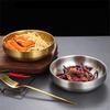 Double-layer Korea 304 Stainless Steel Bowls Rice Noodle Dishes Insulated Lunch Tableware Golden Restaurant Kitchen Supplies
