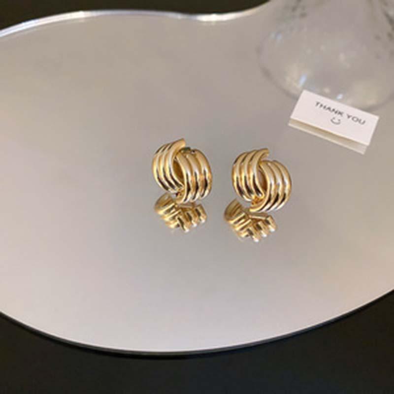 Металлические серьги-пусеты в геометрическом стиле, нишевые, простые, универсальные, модные, высокого класса