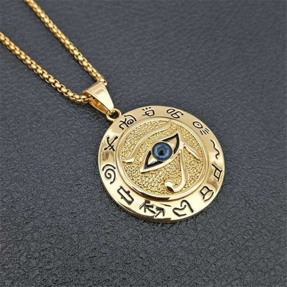 1 Pcs Zinc Alloy Alloy Pendant Necklace Horus Eye God's Eye Necklace Amulet Necklace  Woman's
