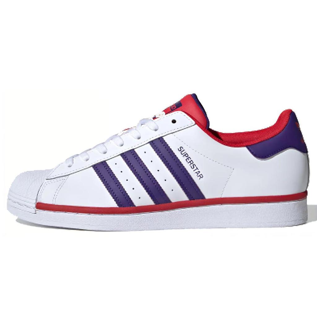 Adidas Superstar 'Purple Scarlet' (Unisex) Cloud White / Purple / Scarlet Skate Shoes FV4189