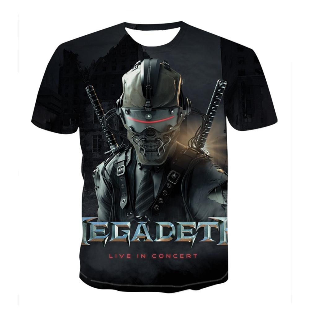 Summer Men Women Fashion Megadeth 3D Printed T-Shirt O Neck Short Sleeve T-shirts funny Casual Kids tops tees 100-6xl