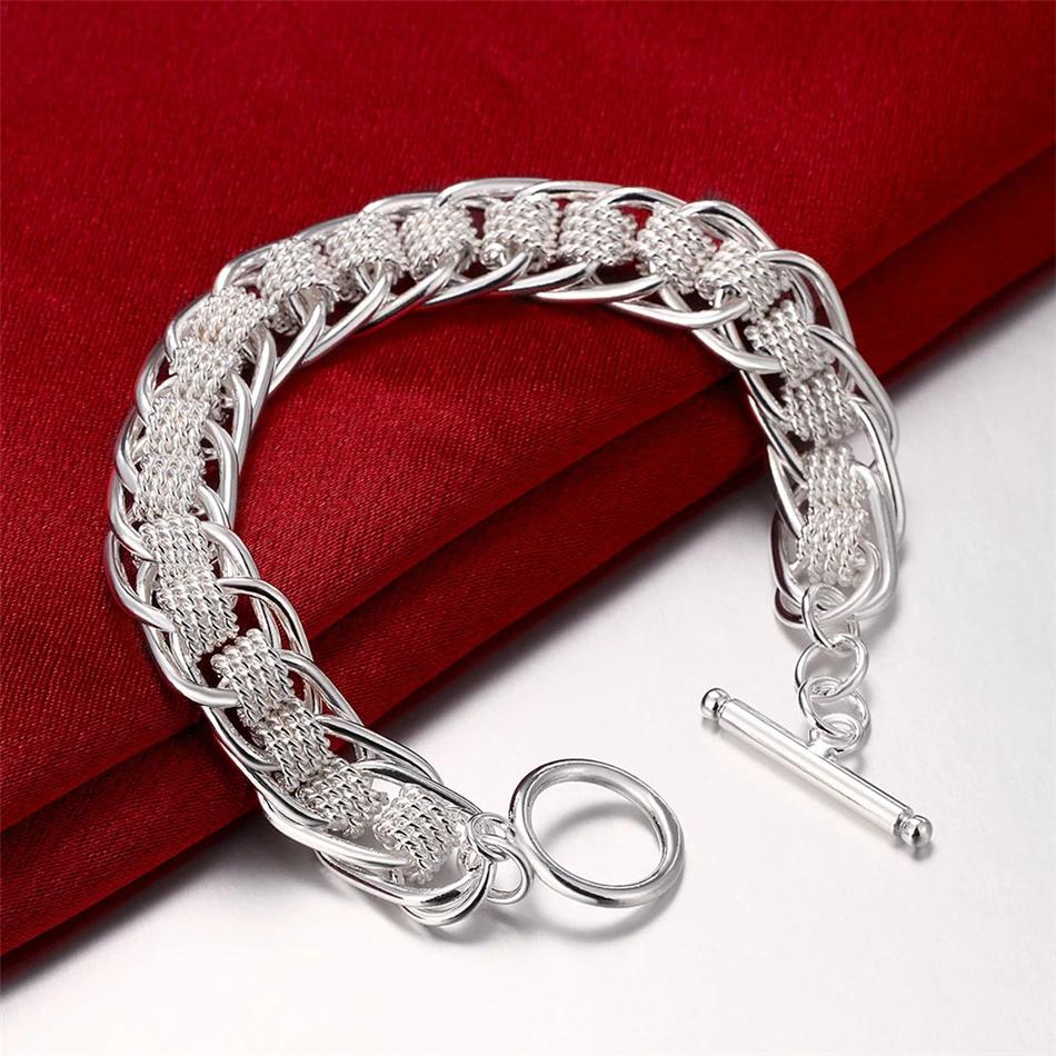 Fine Noble Sterling Solid Chain Bracelet For Women Men Charm Party Gift Wedding Party Fashion Jewelry