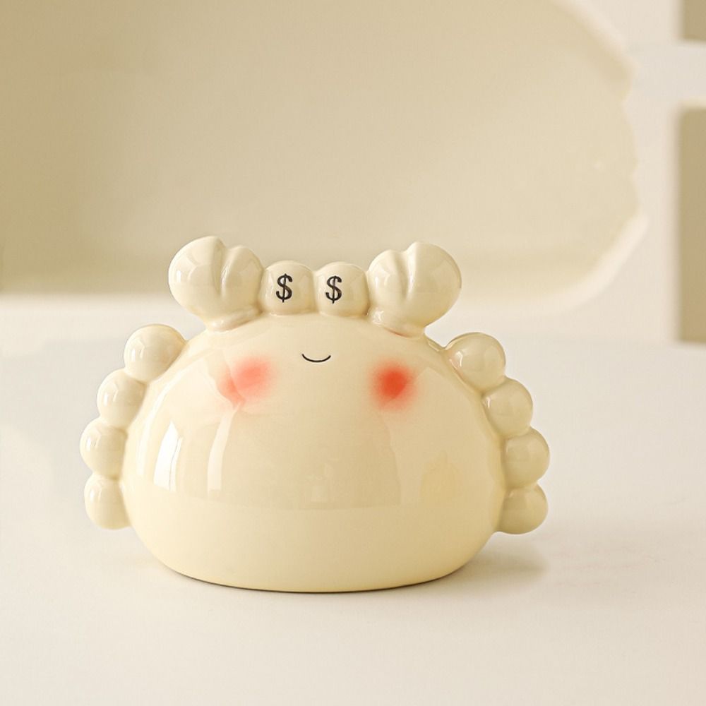 Ceramics Cartoon Crab Money Box Large Capacity Saving Box Animal Figurines Money Boxes Ornament