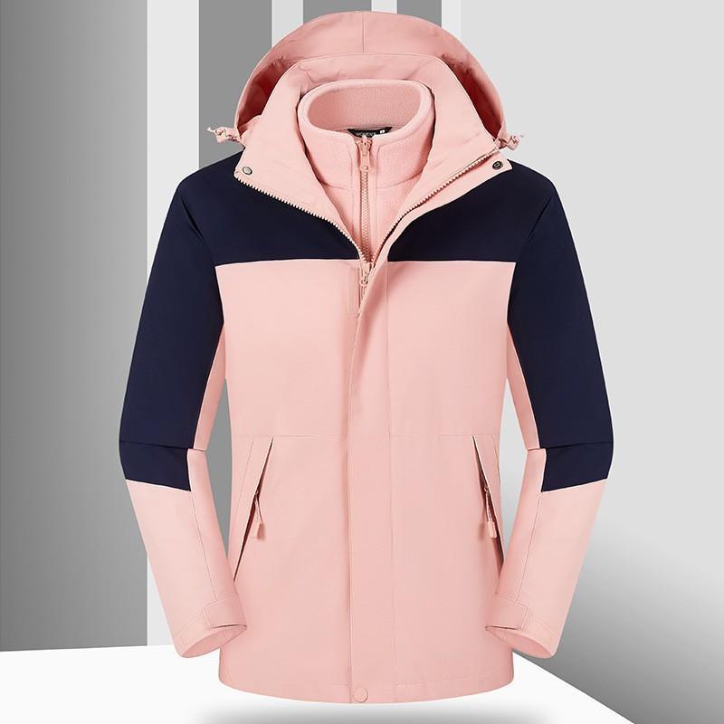 Mens Winter 3-in-1 Detachable Hooded Jacket With Fleece Liner Warm Windproof Loose Fit Outdoor Coat Hiking Daily Wear