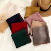 Scarf New Solid Color Curved Tooth Edge Square Scarf Neck Scarf Women's Literary Small Shawl Versatile Bag Head Scarf Waist Silk Scarf