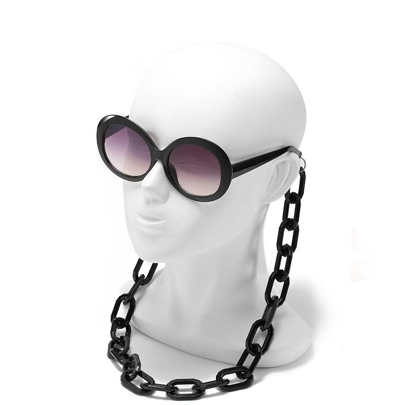 JYL Sunglasses Round Chain Uv Protection Milan Runway Style 2067
