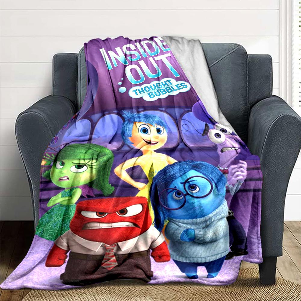 Inside Out Emotions Adventure Flannel Blanket Super Soft Warm Cozy Blanket For Sofa Bed Office Travel Allseason Home Decor Gift