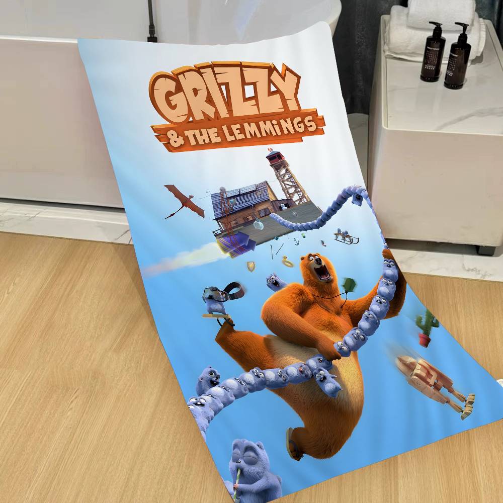 G-Grizzly и L-Lemmings Микрофибровое пляжное полотенце Впитывающее Быстросохнущее Мягкое Полотенце для йоги, плавания, курорта, альпинизма