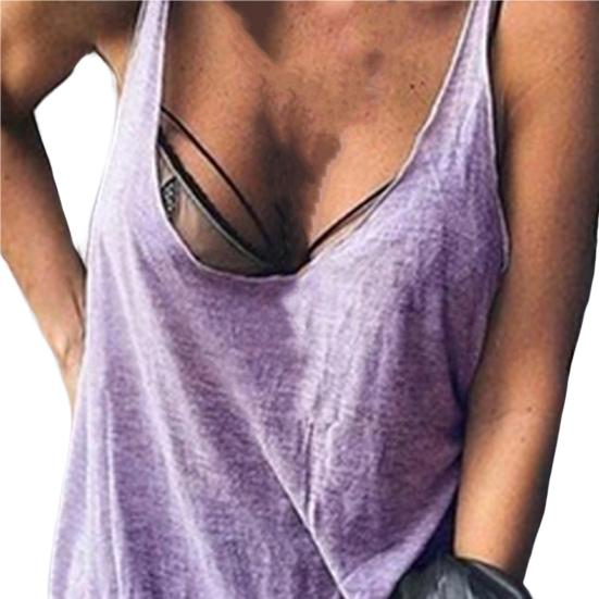 Тонкий женский жилет без рукавов с U-образным вырезом, женские повседневные однотонные свободные футболки