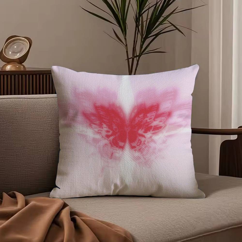 Anime Butterfly Pillow Case Anti-dustmite Pillowcase Invisible zipper silky short plush Sofa cushion cover