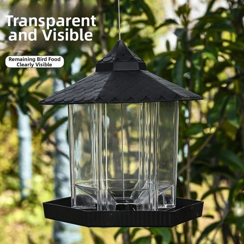 Plastic Bird Feeding Station Tower Shape Bird Feeding Tray Food Container  Outdoor Use