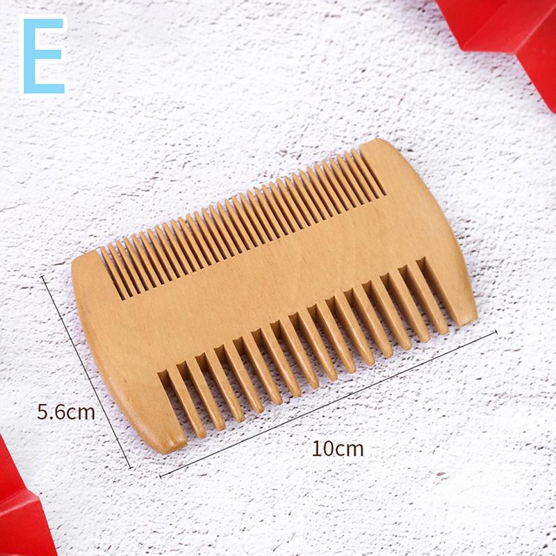 Natural Wood Hair Brush Beard Comb Anti-Static Double-Sided Mustache Pocket Comb Brushing Hair Care Tools For Men Gift