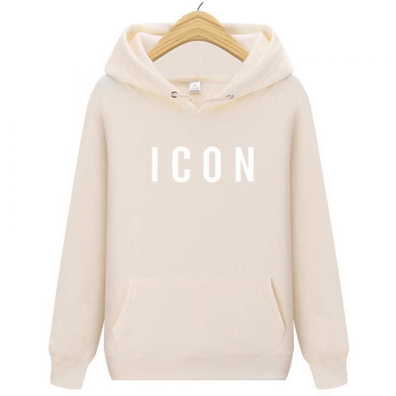 Удобный свитер с капюшоном и буквой ICON свободный топ свитер мужской