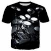 Летняя мужская футболка с электронным барабаном и музыкальным 3D-принтом в стиле рок-музыки, хип-хоп, повседневные топы с коротким рукавом