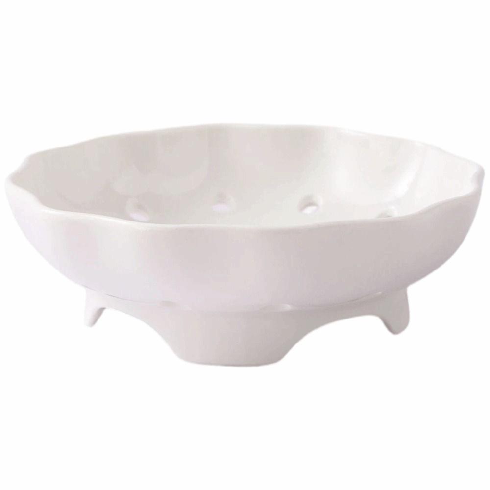 High Legged Porcelain Steaming Dish Flower Shape Steamer Rack Ceramic Steamer Home Use