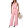 Весна и лето Повседневный пригородный стиль праздничный однотонный жилет и широкие брюки комплект