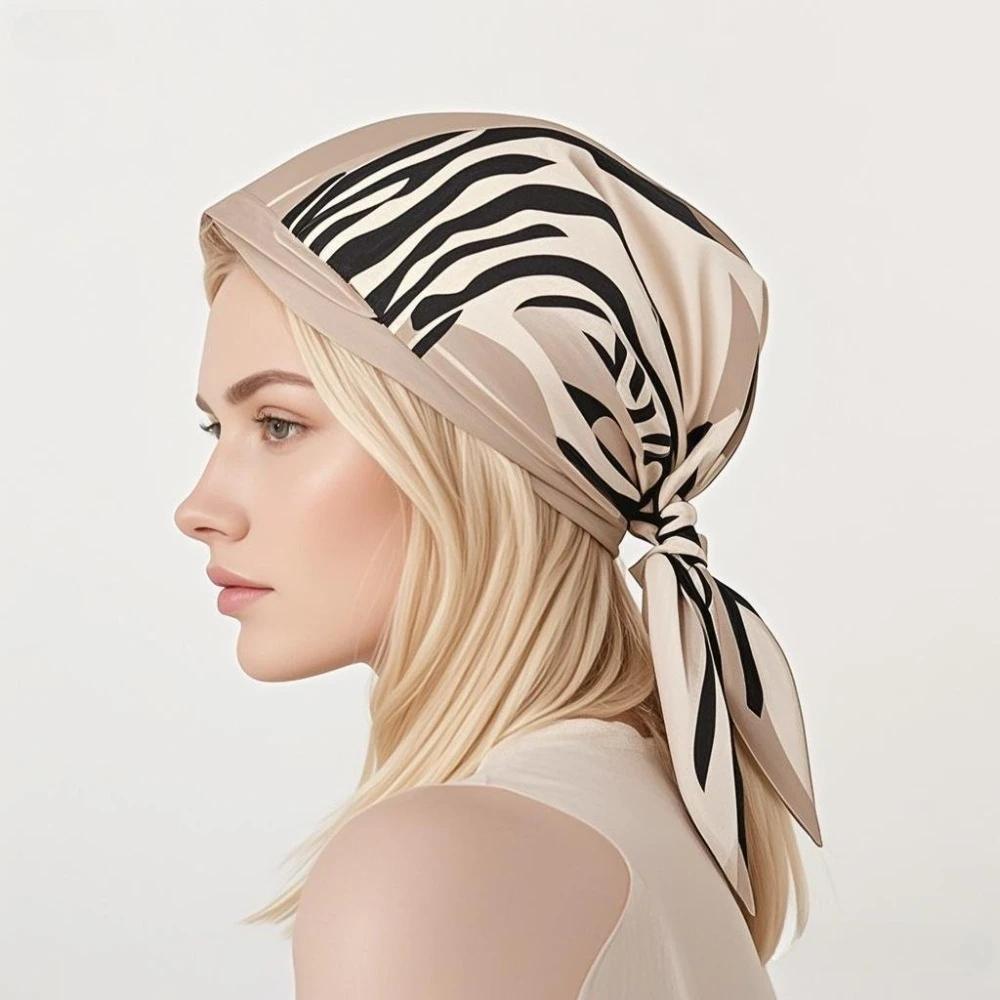 Nine-grid Leopard Print Scarf Men Women Autumn Winter Imitation Silk Scarf Clothes Bags Accessories Scarfs Shawl Headscarf