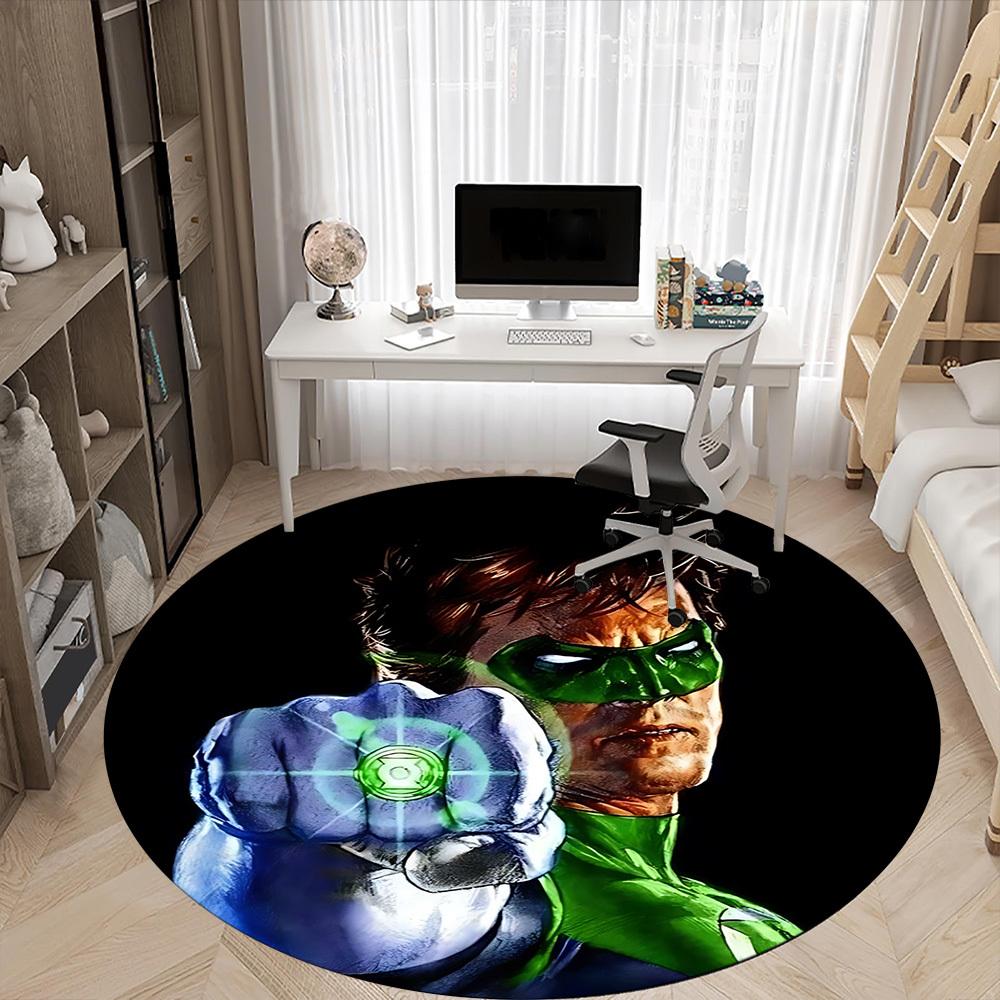 1pc Green Lantern, Superhero Chair Carpet for Office Non-Slip, Indoor Non-Slip Washable Carpet, Non-Shedding Mat For Office yy251030077