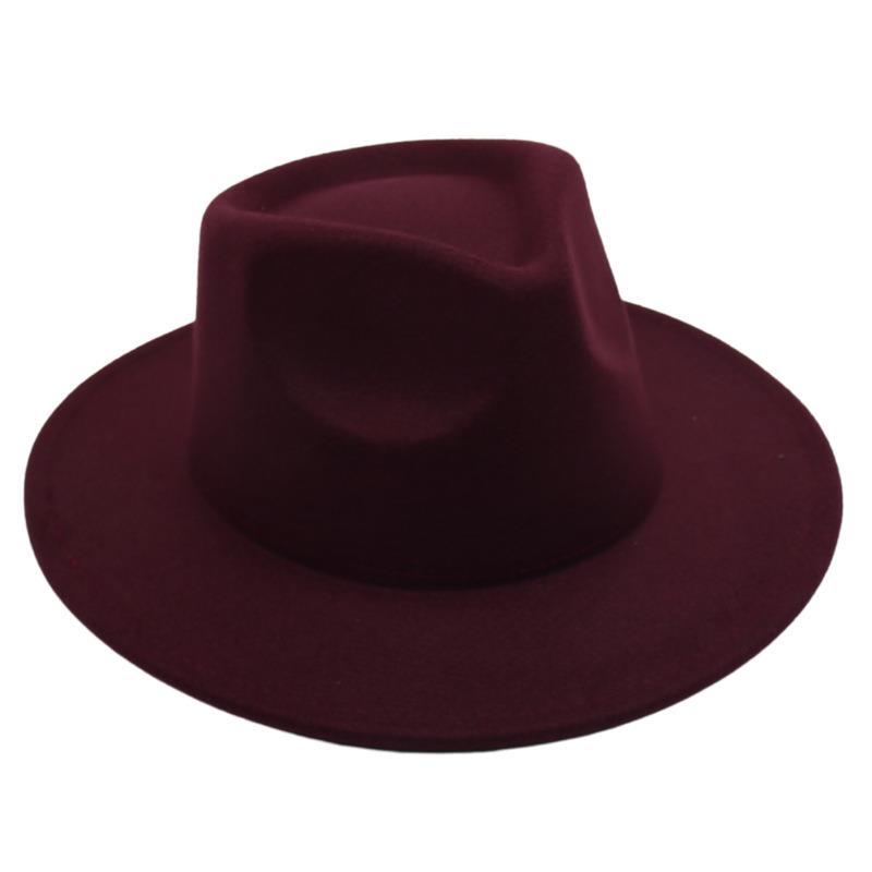Цилиндр Однотонная Джазовая Шляпа Мужская и Женская Фетровая Шляпа Ретро Шляпа Плюшевая Шляпа Шерстяная Шляпа