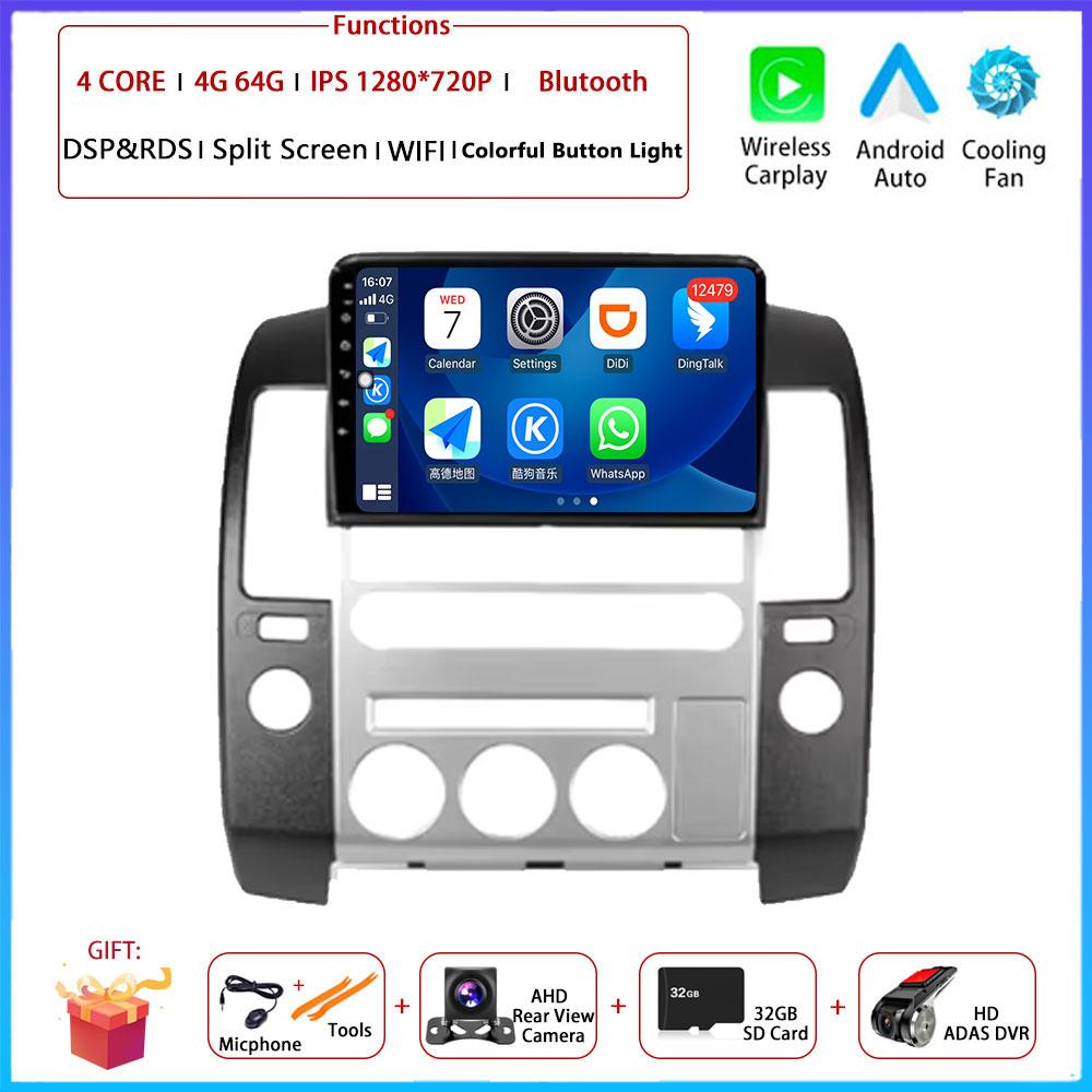 9-дюймовая ОС Android для Nissan Pathfinder R51 2004 - 2009 Автомобильный радиоприемник, стерео, мультимедиа, видео, GPS-навигатор, плеер с QLED-экраном BT 5.0