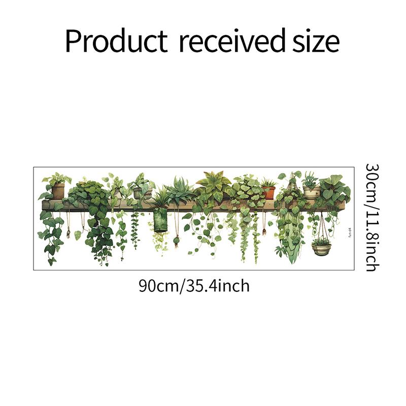 Зеленые растения Зеленые листья Подвесная корзина Обои Спальня Гостиная Стена Украсить Декоративные наклейки на стену