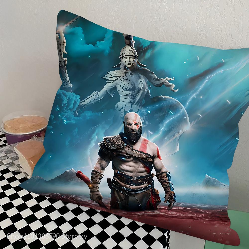 Игровой G-God Of War Ragnarok Наволочка Квадратная Подушка Спальня Диван Отдых Комфортная Подушка Автомобиль Гостиная Домашний Декор