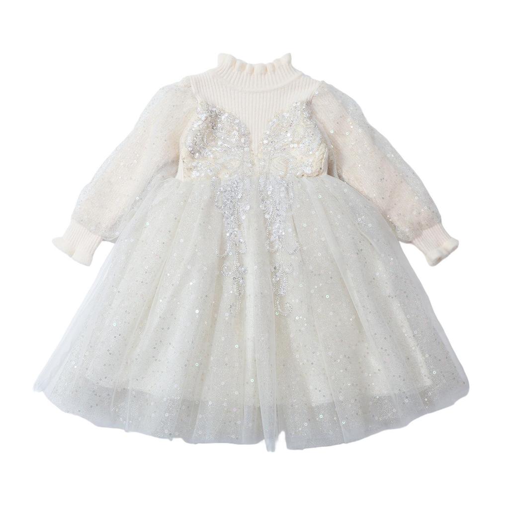 Girls' Stylish Knit Wool Dress for Spring & Autumn 2025