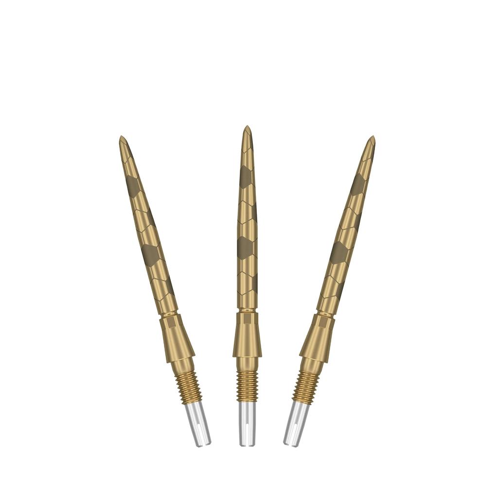 Target Darts Swiss Storm ONYX Стальные Наконечники для Дартса 26 мм Золотые Сменные Наконечники Упаковка 3 шт. для Точной Игры