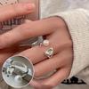 Винтажное посеребренное кольцо из серебра 925 пробы с жемчугом, открытое, для женщин