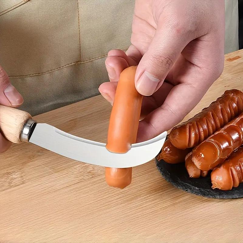 Серп для резки дерна Японский нож для обрезки травы, нержавеющая сталь Многофункциональная деревянная ручка Нож для фруктов, ананаса, бананаCutter Sickle Ресторан Домой