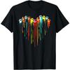 Colorful Dog Paw Heart Print T-Shirt