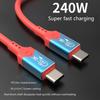 Кабель USB4 40 Гбит/с Высокоскоростная передача данных 240 Вт USB C на USB C Кабель Быстрая зарядка 8K@60Hz Кабель USB 4 для телефона