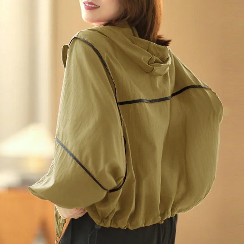 Женская куртка, легкая солнцезащитная одежда, летнее пальто с защитой от ультрафиолета, дышащее корейское модное свободное пальто