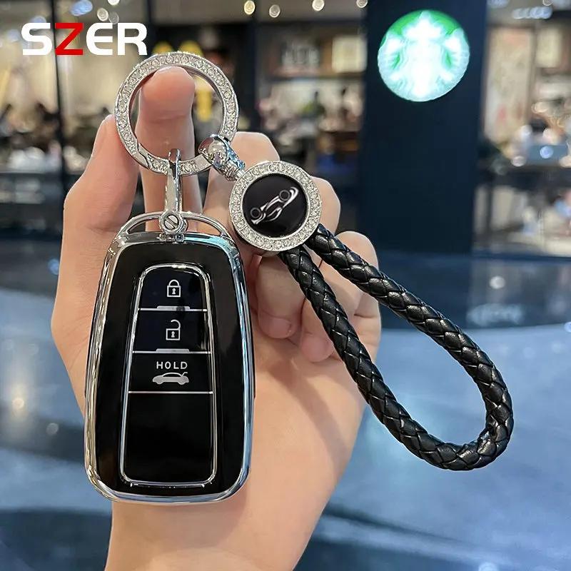 ZYU3  Fashion TPU Car Keychain Key Case Cover Shell Fob For Toyota Corolla Prius Camry CHR C-HR RAV4 Altis Land Cruiser Prado Keyless