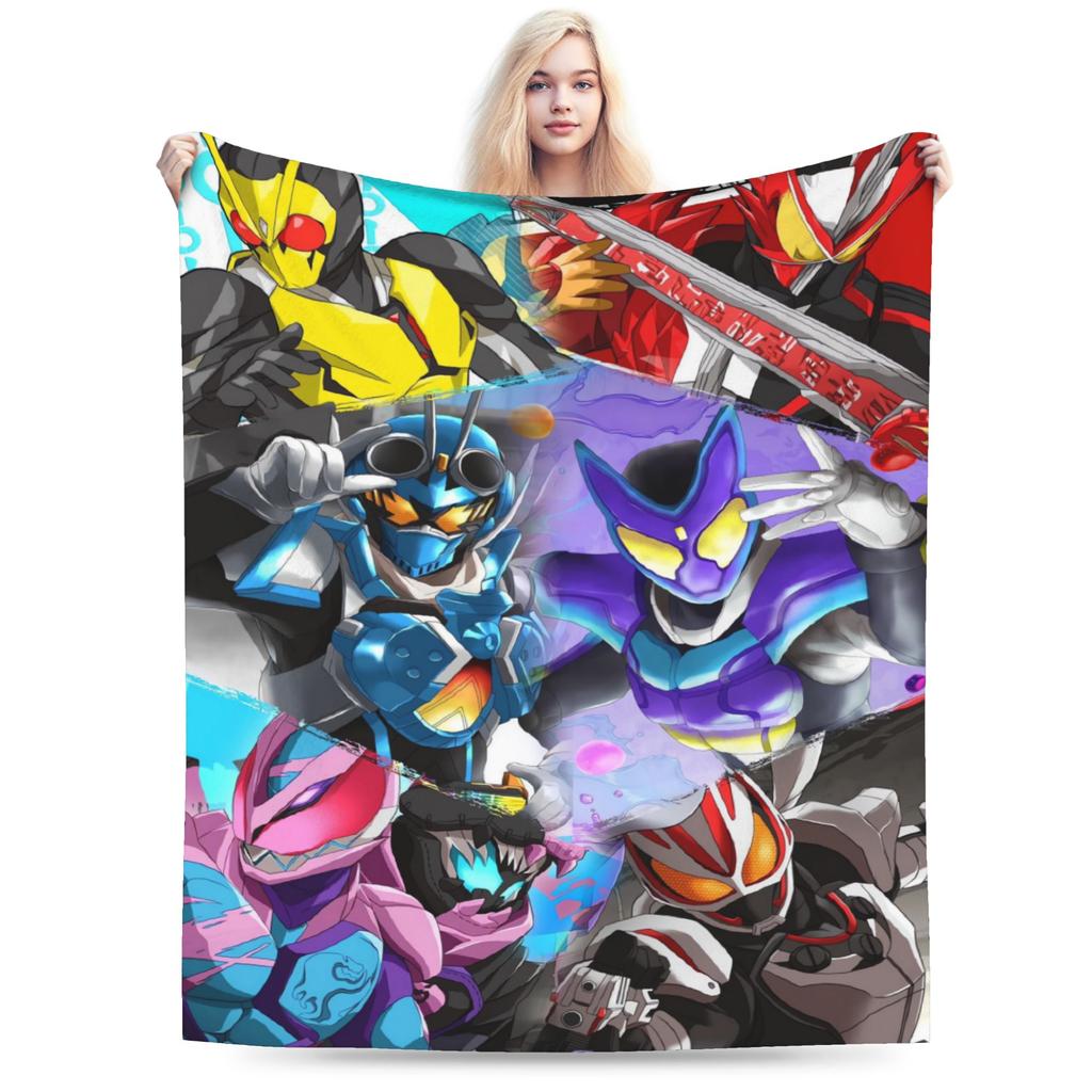Kamen Rider Warm Soft Blankets Boy Girl Plush Throw Blanket Novelty Home Decor Flannel Bedspread Sofa Bed Cover