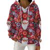 Women's Fashion Casual Christmas Print Pullover Long-Sleeve Hooded Sweatshirt