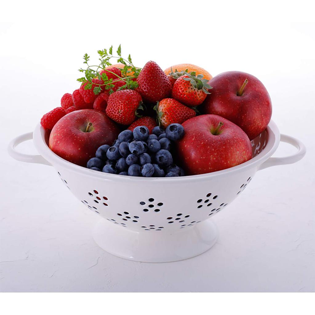 Fuji Enamel Draining Bowl Colander 22cm (Pink)