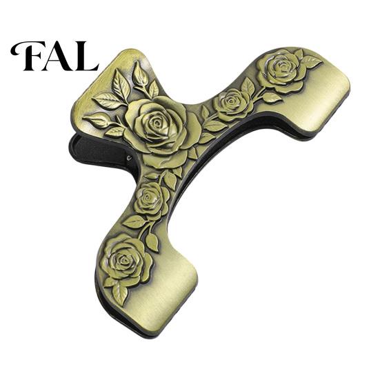 Book Page Holder for Reading Vintage Metal Holder, with Floral Pattern Design, Hands Free Rustic Desk Decor Readers Clip, Durable Zinc Alloy Spreader,