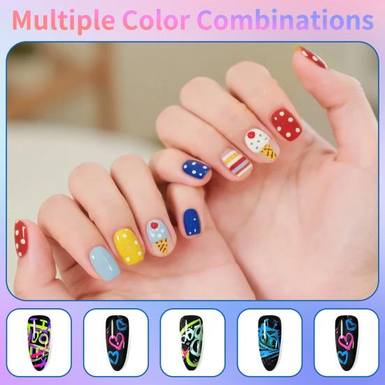 12/24Pcs Nail Art Pens Quick Nail Art Acrylic Dry 0.5MM DIY Gel Paint Markers Nail Point
