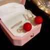 Charm Women New Style Luxurious And Stylish Fashion Red Ear Accessory Gifts Earrings With Imitation Pearl