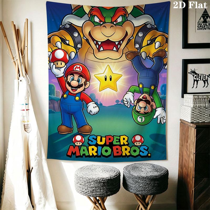 Climb Mario Vine Wall Hanging Printed Fabric Blanket Decorative Tapestries for Bedroom Living Room Home Decor