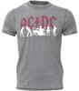 AC DC T Shirt Official Red Logo Band Silhouettes Burnout New Grey