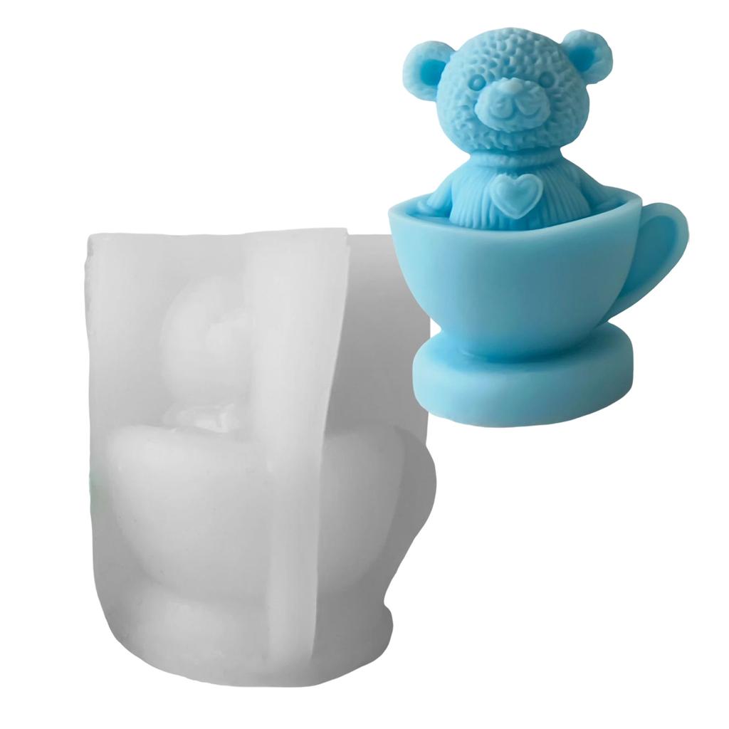 Силиконовая форма для свечей в форме медведя, художественная силиконовая форма для свечей в форме медведя для уникальных самодельных свечей