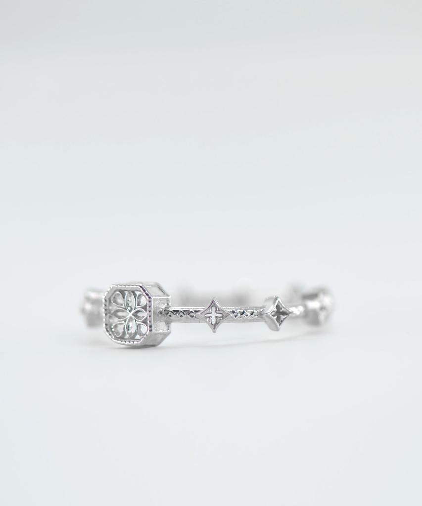Vivus Ventana Diamant Тонкое кольцо из белого золота и серебра