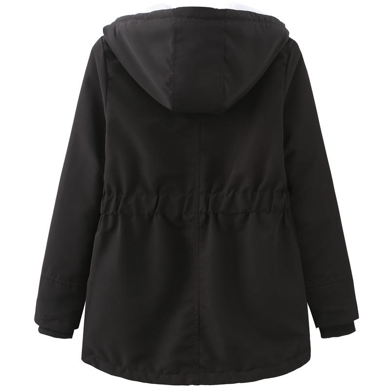 Женские парки, пальто BRIGH DEER, с капюшоном, застегивающимся на молнию, с завязкой на талии, большой размер, теплое пальто, зимняя верхняя одежда