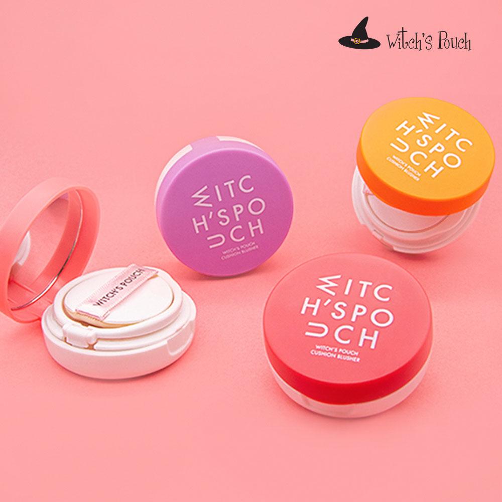Witch's Pouch Blush Cushion Korean Makeup Cheek Toneup Facial Cushion Blusher Moisturizing Color Correction Flawless Coverage